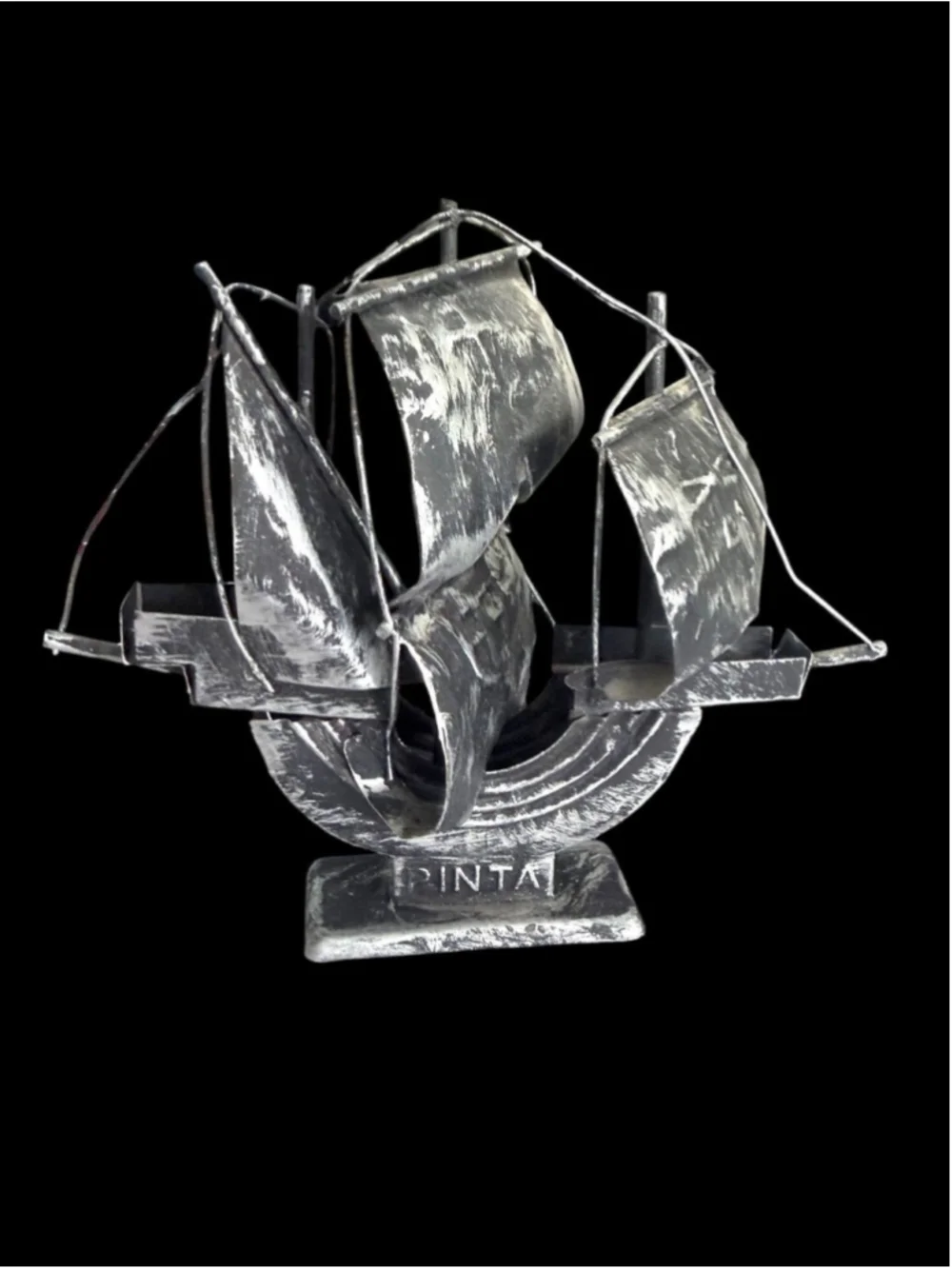 Vintage Columbus Ship Set (Nina Pinta Santa Maria) | Metal Nautical Decor | 3pc